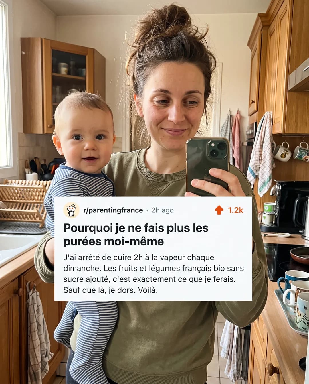 Créa « Post UGC viral » générée pour Pépin, alimentation bébé